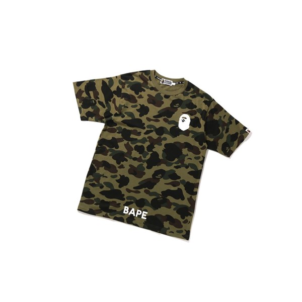 Men's A BATHING APE 1st Camo Bathing Ape Tee Short Sleeve T Shirts Army Green | HOQ786901