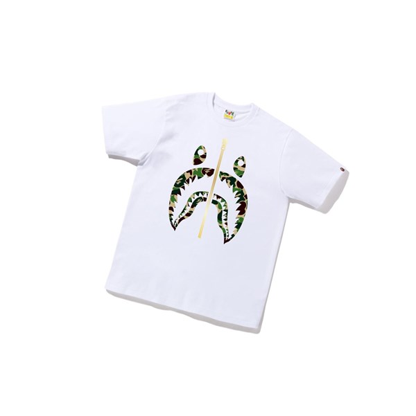 Men's A BATHING APE Abc Camo Shark Tee Short Sleeve T Shirts White | HXL657280