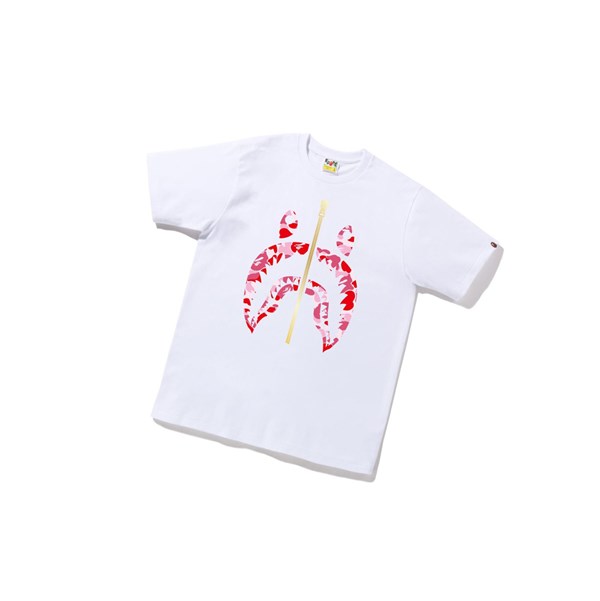 Men's A BATHING APE Abc Camo Shark Tee Short Sleeve T Shirts White | QBN714985