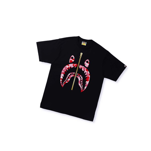 Men's A BATHING APE Abc Camo Shark Tee Short Sleeve T Shirts Black | SZK485632