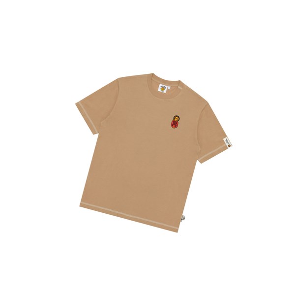 Men's A BATHING APE Baby Milo Tee Short Sleeve T Shirts Beige | PGL425169