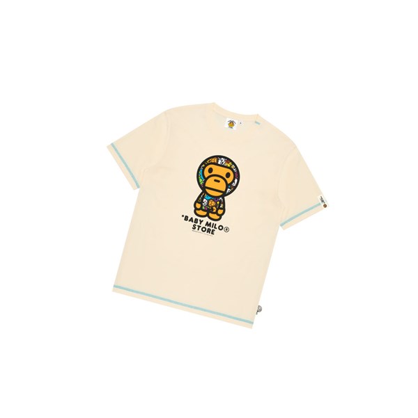 Men's A BATHING APE Baby Milo Tee Short Sleeve T Shirts White | XSZ274901