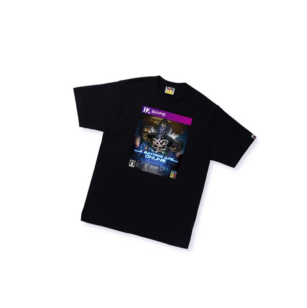 Men's A BATHING APE Bape Game Package Tee Short Sleeve T Shirts Black | QRP031647