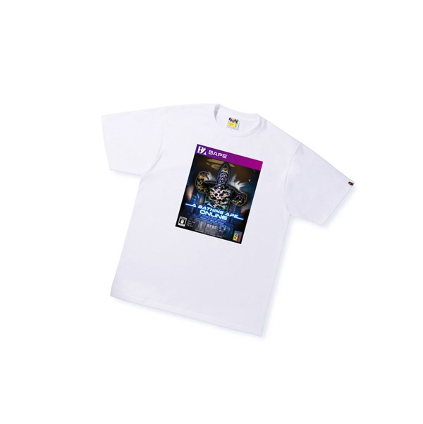 Men's A BATHING APE Bape Game Package Tee Short Sleeve T Shirts White | UIH219846