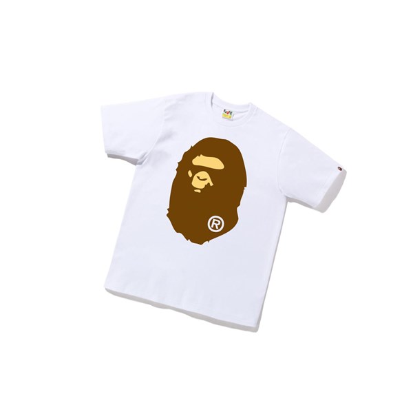 Men's A BATHING APE Big Ape Head Tee Short Sleeve T Shirts White | BEI320976