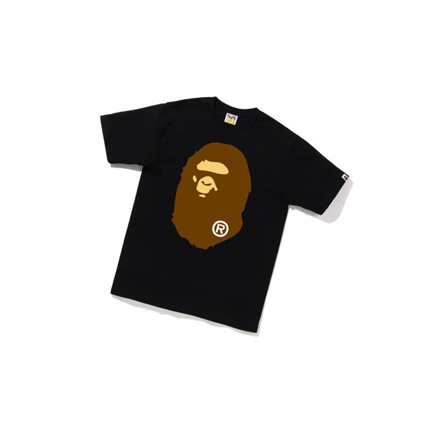 Men's A BATHING APE Big Ape Head Tee Short Sleeve T Shirts Black | VSR396740