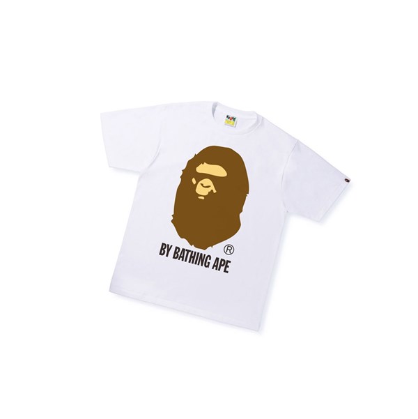 Men's A BATHING APE By Bathing Ape Tee Short Sleeve T Shirts White | FGD132648