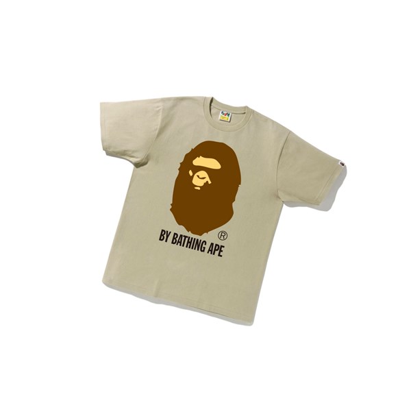 Men's A BATHING APE By Bathing Ape Tee Short Sleeve T Shirts Beige | TQD032481