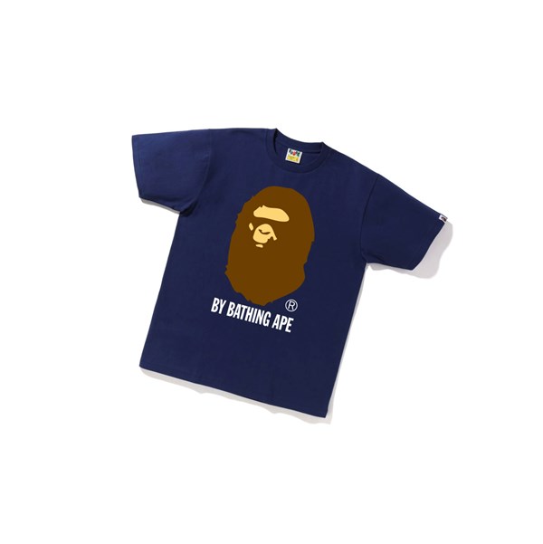 Men's A BATHING APE By Bathing Ape Tee Short Sleeve T Shirts Navy Blue | VRM704253