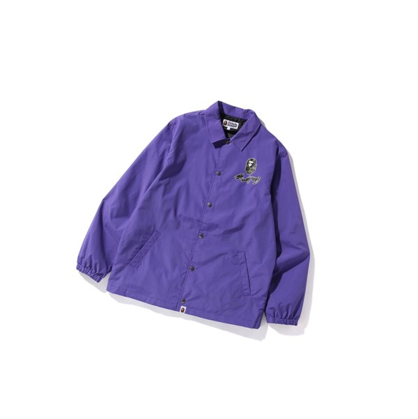 Men's A BATHING APE Harajuku Coach Jackets Purple | CDG396412