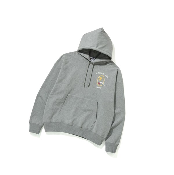 Men's A BATHING APE Japan Loose Fit Pullover Hoodie Grey | YTJ974856