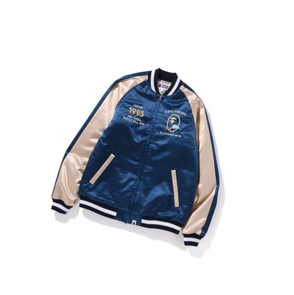 Men's A BATHING APE Japan Souvenir Jackets Navy Blue | UBA591068