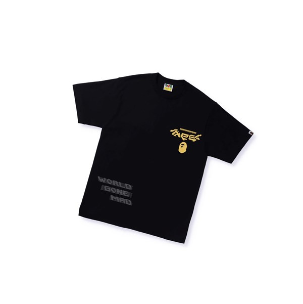 Men's A BATHING APE Multi Logo Tee #1 Short Sleeve T Shirts Black | HXW164907