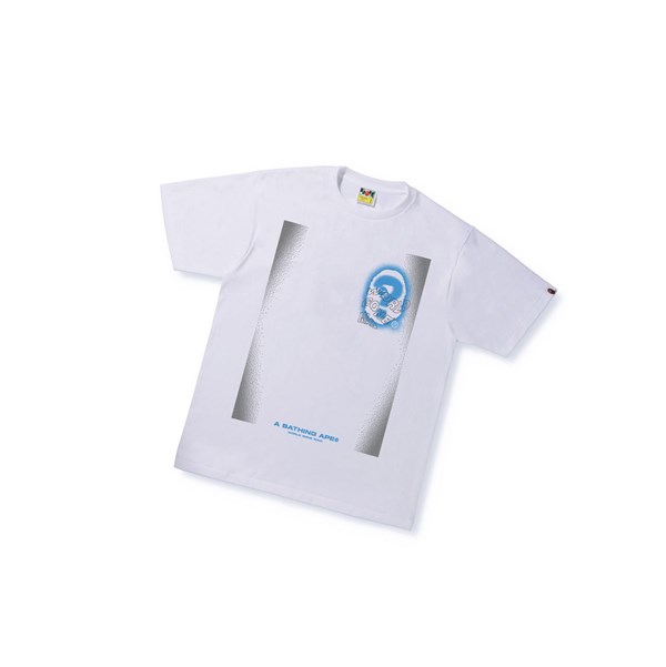 Men's A BATHING APE Multi Logo Tee #3 Short Sleeve T Shirts White | CBG389645