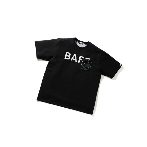 Men's A BATHING APE Space Camo Relaxed Fit Pocket Tee Short Sleeve T Shirts Black | AUD496052