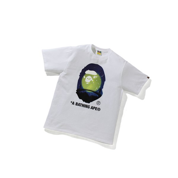 Men's A BATHING APE The Star Festival Ape Head Tee Short Sleeve T Shirts White | AMD174698