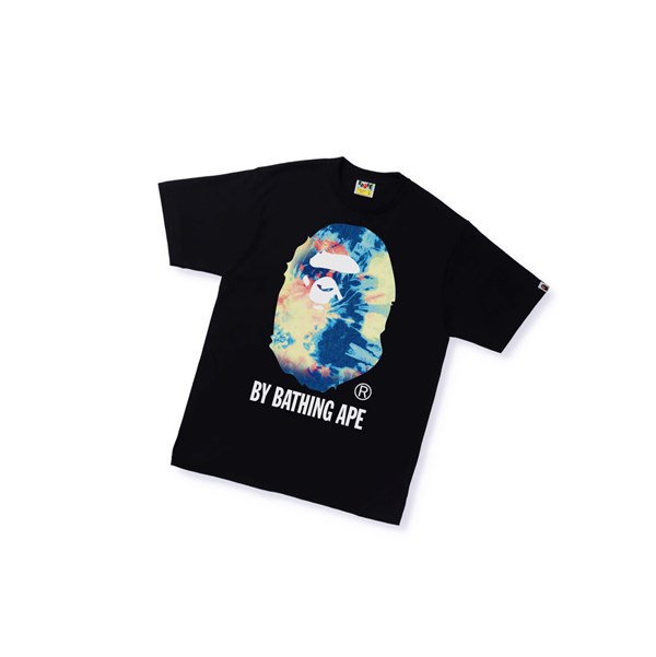 Men's A BATHING APE Tie Dye By Bathing Ape Tee Short Sleeve T Shirts Black | RJK409623