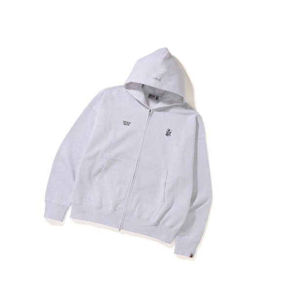 Men's A BATHING APE Ursus Loose Fit Zip-up Zip Throughs Hoodie Grey | DTC730298