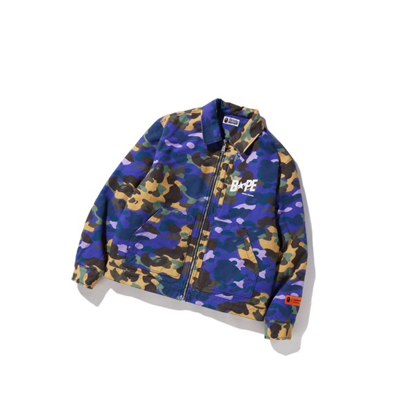 Men's A BATHING APE X Heron Preston Mix 1st Camo Duck Tracker M2 Jackets Purple | LJP361724