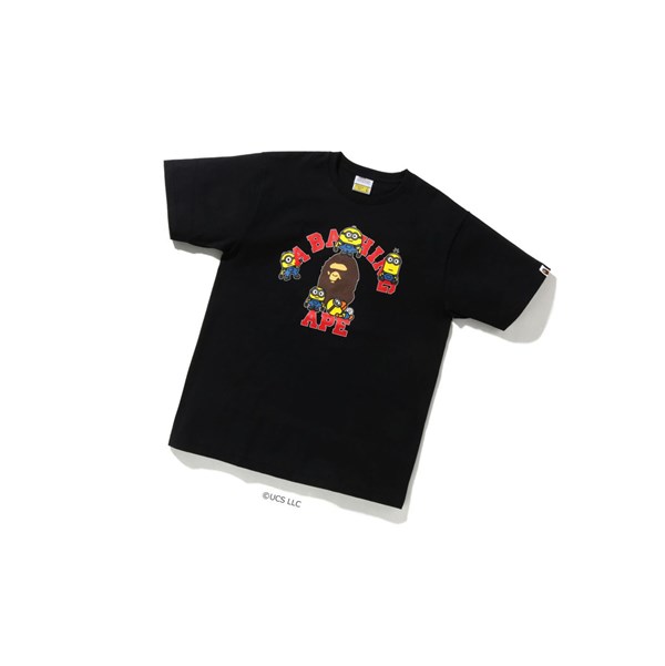 Men's A BATHING APE X Minions Tee01 Short Sleeve T Shirts Black | IMK512346