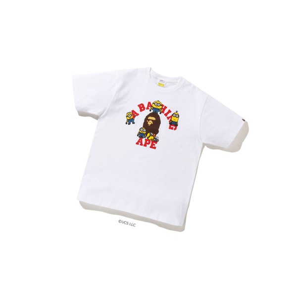 Men's A BATHING APE X Minions Tee01 Short Sleeve T Shirts White | ZWU415029