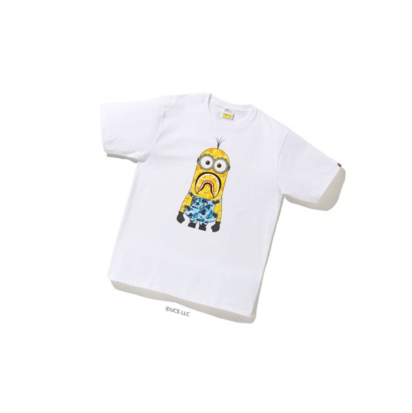 Men's A BATHING APE X Minions Tee07 Short Sleeve T Shirts White | BVY437681