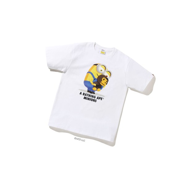 Men's A BATHING APE X Minions Tee08 Short Sleeve T Shirts White | BYP176935