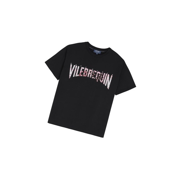 Men's A BATHING APE X Vilebrequin Tape Tee Short Sleeve T Shirts Black | TQB042863