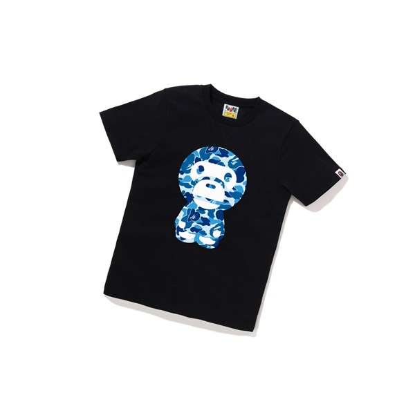 Women's A BATHING APE Abc Camo Big Baby Milo Tee Short Sleeve T Shirts Black | AMW983162