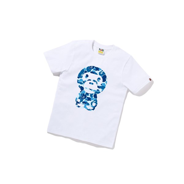 Women's A BATHING APE Abc Camo Big Baby Milo Tee Short Sleeve T Shirts White | CZB218569