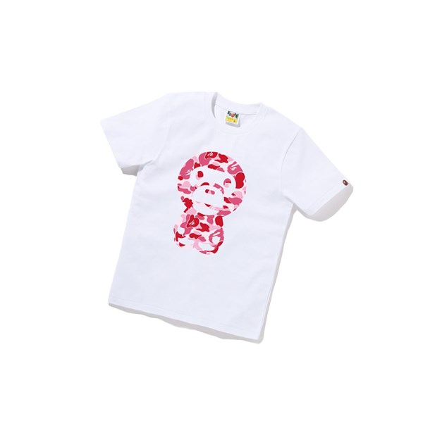 Women's A BATHING APE Abc Camo Big Baby Milo Tee Short Sleeve T Shirts White | LSJ924735