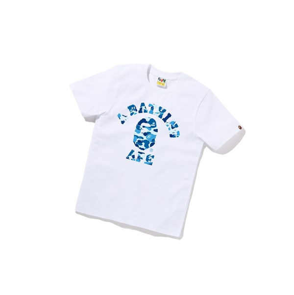 Women's A BATHING APE Abc Camo College Tee Short Sleeve T Shirts White | FEV156384