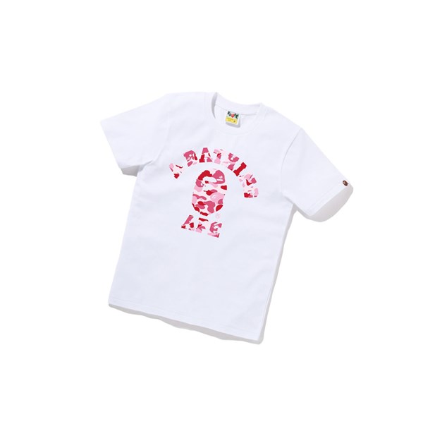 Women's A BATHING APE Abc Camo College Tee Short Sleeve T Shirts White | QUO397502