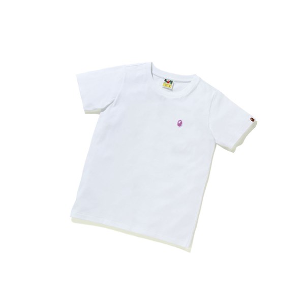 Women's A BATHING APE Ape Head One Point Tee #2 Short Sleeve T Shirts White | QXK809164