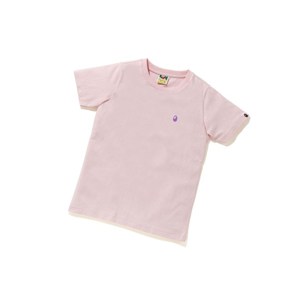 Women's A BATHING APE Ape Head One Point Tee #4 Short Sleeve T Shirts Pink | ZIY650348