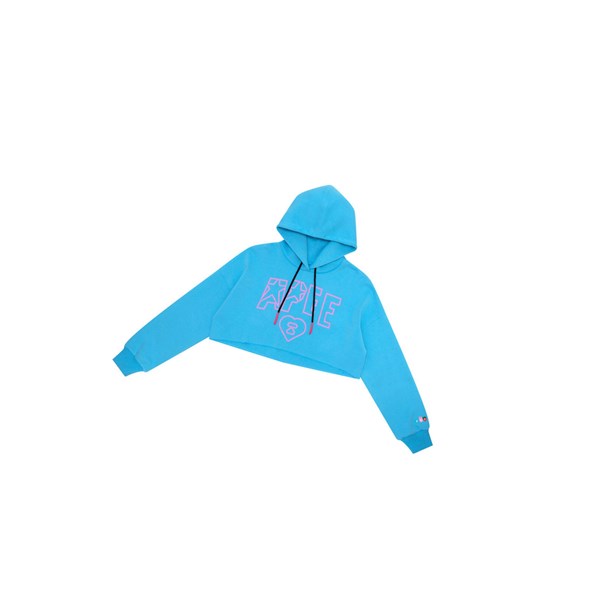 Women's A BATHING APE Apee Logo Cropped Hoody Hoodie Blue | WQD268710