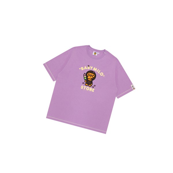 Women's A BATHING APE Baby Milo Boxy Fit Tee Short Sleeve T Shirts Purple | OYI289514