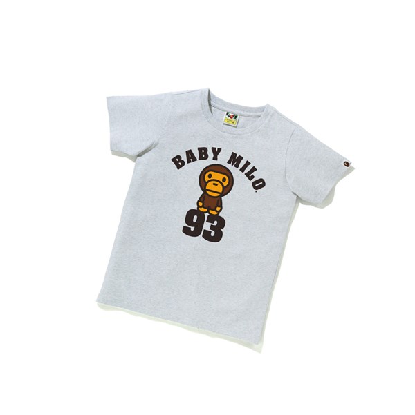 Women's A BATHING APE Baby Milo On 93 Tee Short Sleeve T Shirts Grey | DXI279856