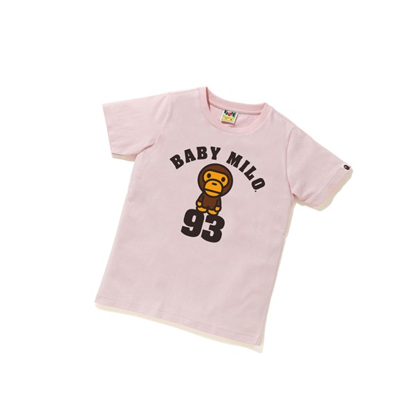 Women's A BATHING APE Baby Milo On 93 Tee Short Sleeve T Shirts Pink | ZPH734126