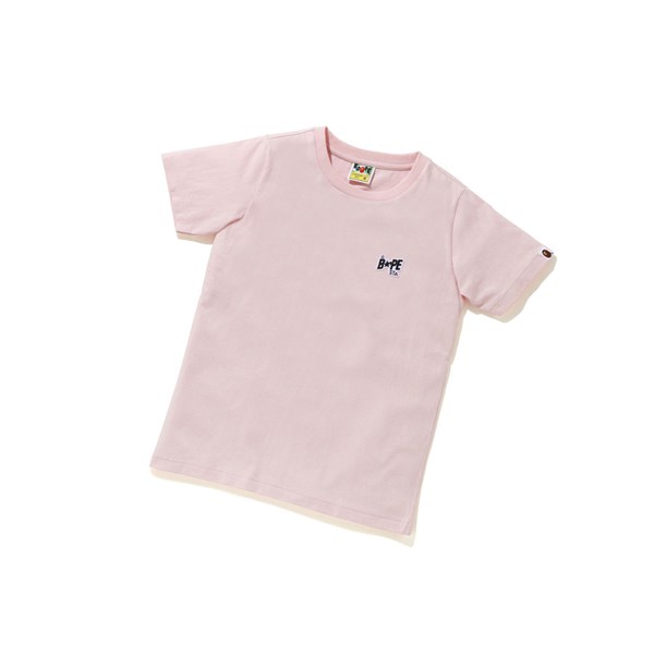 Women's A BATHING APE Bape Sta Logo One Point Tee Short Sleeve T Shirts Pink | LTO781062