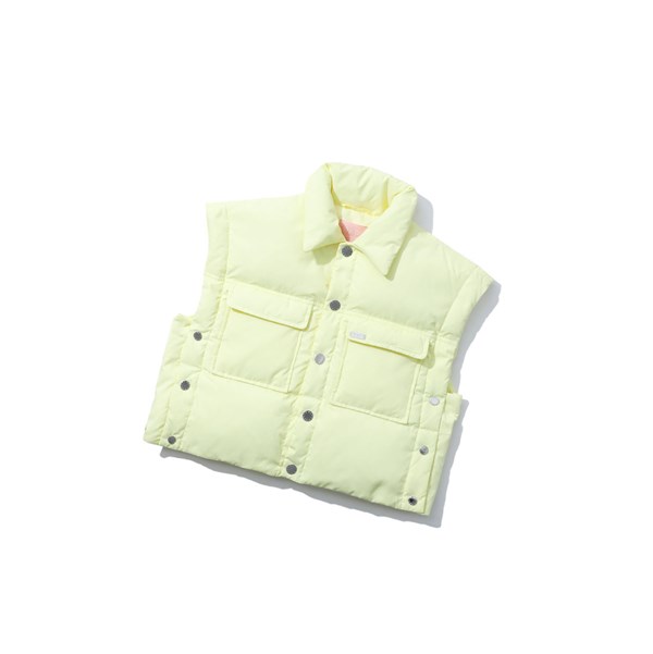 Women's A BATHING APE Buttoned Cropped Down Jackets Pastel Yellow | PUQ798563