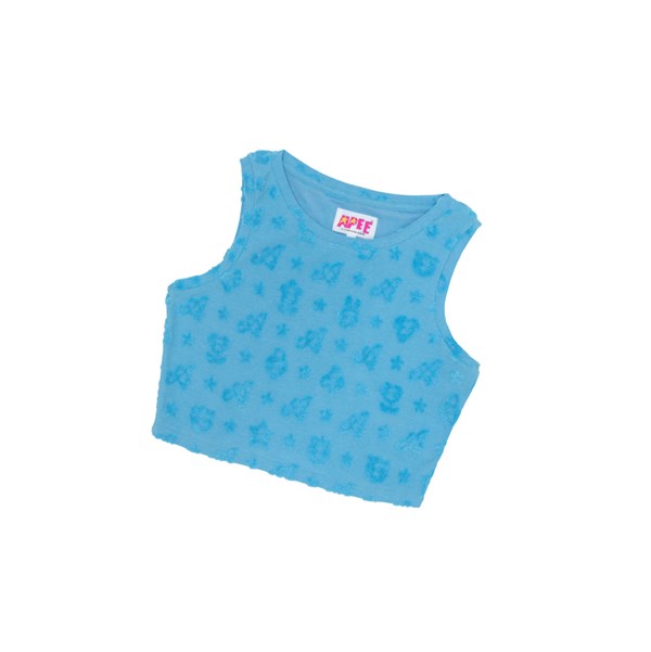 Women's A BATHING APE Cropped Pattern Vest Light Blue | ETX384076