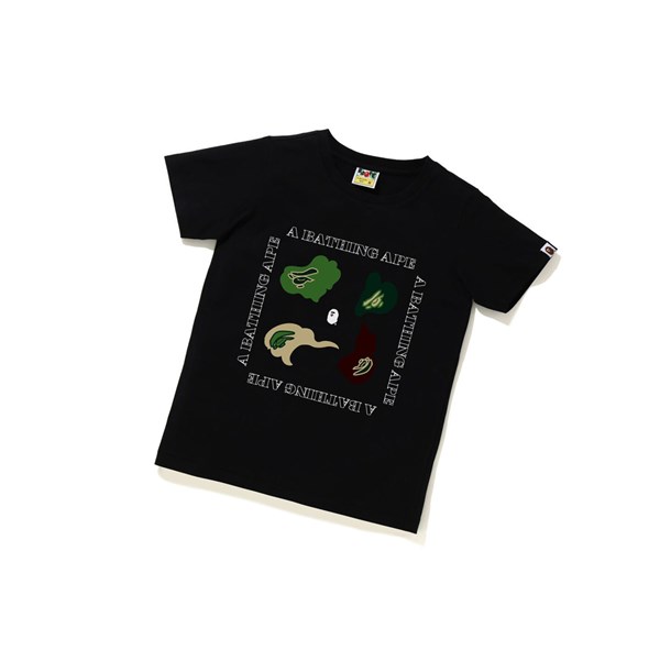 Women's A BATHING APE Def Camo Tee Short Sleeve T Shirts Black | RYE269430