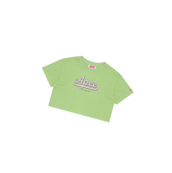 Women's A BATHING APE Graphic Cropped Tee Short Sleeve T Shirts Autumn Green | KWO703942