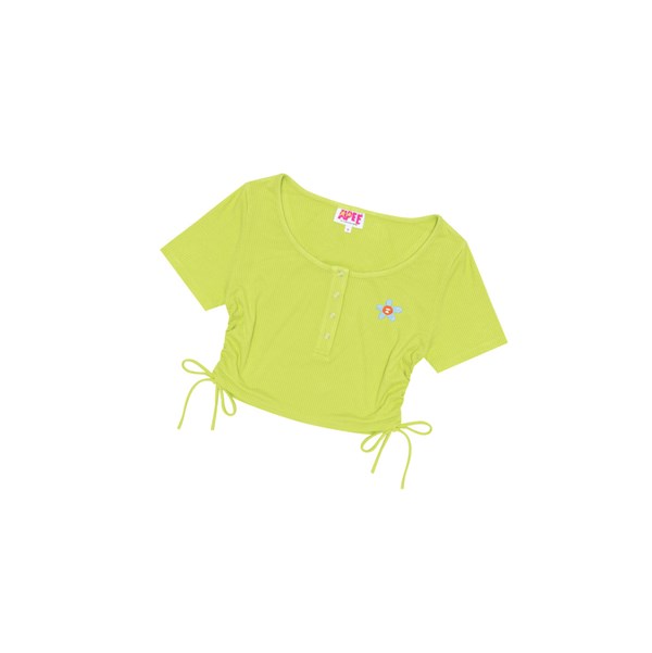 Women's A BATHING APE Logo Drawstring Cropped Top Short Sleeve Blouse Blouse Light Green | RZA963058