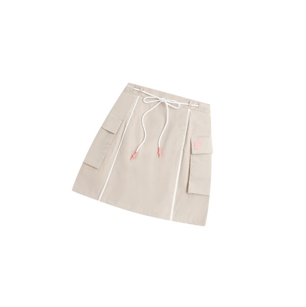 Women's A BATHING APE Logo Drawstring Mini Skirts Beige | UGS258601