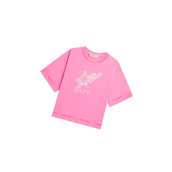 Women's A BATHING APE Logo Print Tee Short Sleeve T Shirts Pink | YRP625731