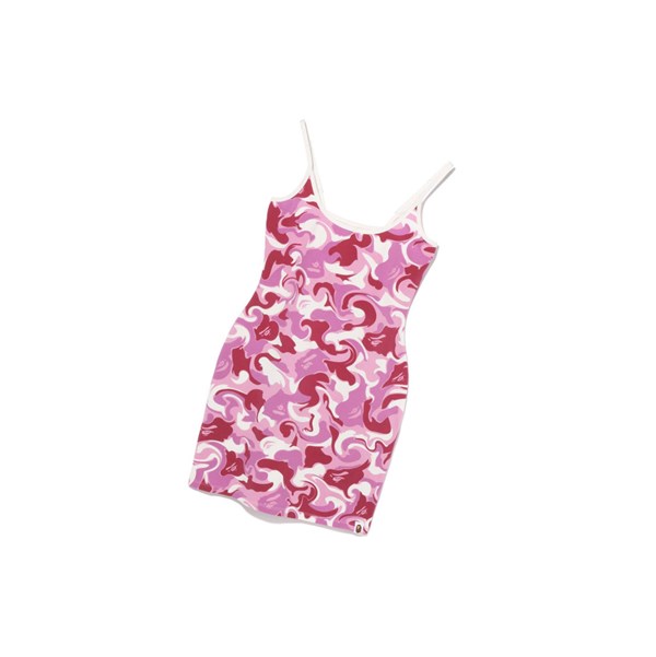 Women's A BATHING APE Marble Camo Cami Bodycon Tee Onepiece Mini Dress Pink | JGU570368