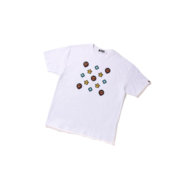 Women's A BATHING APE Milo Monogram Oversized Tee Short Sleeve T Shirts White | DZY210367