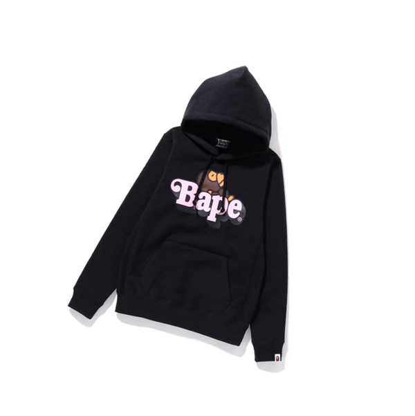 Women's A BATHING APE Milo On Bape Pullover Hoodie Black | QJO962751